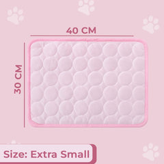 Kuber Industries Rectangular Dog & Cat Bed|Premium Cool Ice Silk with Polyester With Bottom Mesh|Multi-Utility Self-Cooling Pad For Dog & Cat|Light-weight & Durable Dog Bed|ZQCJ001P-XS|Pink(Pack Of 6)