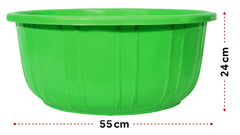 Kuber Industries Leaf Printed 40 Lt. Multipurpose Unbreakable Plastic Tub |Bath Tub|Washing Tub (Green) Round