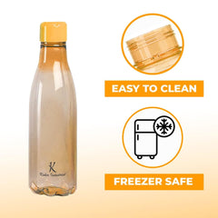 Kuber Industries BPA Free Plastic Water Bottles | Unbreakable, Leak Proof, 100% Food Grade Plastic | for Kids & Adults | Refrigerator Plastic Bottle Set of 4|Orange