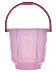 Heart Home Multipurposes Tranasparent Plastic Bucket For Bathing Home Cleaning & Storage Purpose, 13Ltr.- Pack of 2(Pink)-47HH01215