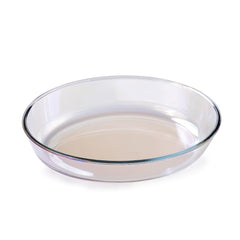 Heart Home 1600 ml Borosilicate Glass Baking Tray | Transparent Microwave Oven Safe Utensils | Oval Bread Moulds for Baking | Dishwasher & Freezer Safe | Multipurpose use Serving Tray