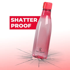 Kuber Industries BPA Free Plastic Water Bottles | Unbreakable, Leak Proof, 100% Food Grade Plastic | for Kids & Adults | Refrigerator Plastic Bottle Set of 4|Pink (Pack of 4)