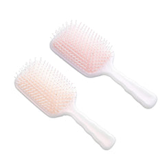 Urbane Home Hair Brush | Flexible Bristles Brush | Hair Brush with Paddle | Straightens & Detangles Hair Brush | Suitable For All Hair Types | Hair Brush Styling Hair | Set of 2 | Beige & Pink