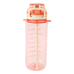 Kuber Industries Pack of 6 Kids Water Bottle With Straw |Sipper Water Bottle For Kids Boys Girls| Water Bottle with Locking Flip Lid | 720ml |Pink | SYZ-7774C