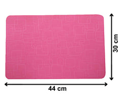 Heart Home Placemats Table Mats Easy to Clean PVC Place Mats for Dining, Set of 6 (Pink)