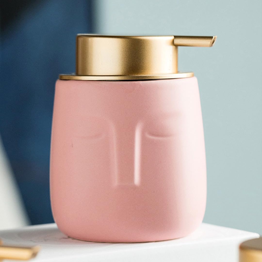 Urbane Home Liquid Soap Dispenser | Handwash Soap Dispenser | Soap Dispenser for Wash Basin | Shampoo Dispenser Bottle | Bathroom Dispenser Bottle | ZX014PK | 350 ml | Pink