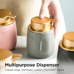 Urbane Home Liquid Soap Dispenser | Handwash Soap Dispenser | Soap Dispenser for Wash Basin | Shampoo Dispenser Bottle | Bathroom Dispenser Bottle | ZX014GY | 350 ml | Gray