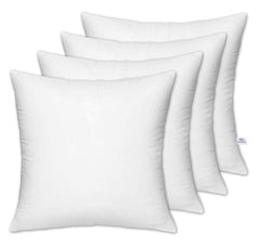 Heart Home Square Microfibre Filled Cushion Filler 12"x12"-Pack of 4 (White)-HS_38_HEARTH21170