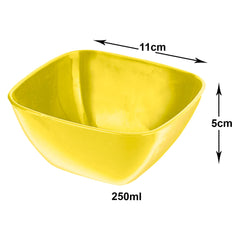 Kuber Industries Bowls|Plastic Serving Square Bowls|Katori for Kitchen|Microwave Safe Bowls for Rice|Soup|Pasta|250 ML|Pack of 12 (Green)