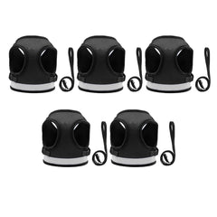 Kuber Industries Reflective Dog Harness with Adjustable Leash|Breathable Polyester Mesh Fabric |Small Size|HT-844|Comfortable No-Pull Grip|Quick Release Buckles|Easy On-Off Harness|Black (Pack of 5)