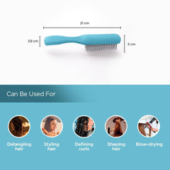 Kuber Industries Hair Brush | Bristles Brush | Hair Brush with Paddle | Brush for Curly wavy Hairs | Suitable For All Hair Types | Hair Brush Styling Hair | 4 Piece | C19BLE | Pack of 2 | Blue