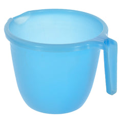 Kuber Industries Multiuses Lightweight, Unbreakable Plastic Bathroom Mug 1 Litre Pack of 2 (Black & Sky Blue)-46KM0222, Standard