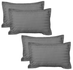 Kuber Industries Lining Design Cotton Pillow Cover- 18x28 Inch, Set of 4 (Grey)-HS43KUBMART26756