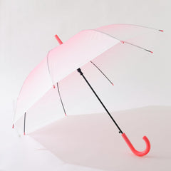 Kuber Industries Transparent Umbrella For Men & Women|Automatic Umbrella For Rain-Pack of 6 (Pink)