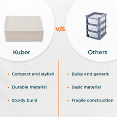 Kuber Industries Large Drawer/Cabinet Box|Plastic Desk Orgnizer|Storage Organizer For Cosmetic, Stationery,Small Items|Pack of 2|Pink|