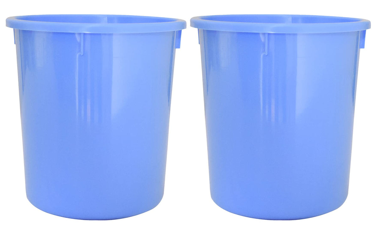 Heart Home Plastic Open Dustbin, Trash Bin, Garbage Bin, Waste Bin, 5Ltr.- Pack of 2 (Blue)-47HH01040