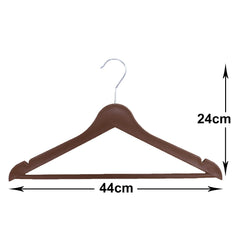 Kuber Industries Hanger|Durable & Lightweight Coat and Clothes Hangers|Notches Wardrobe Organization with 360 Degree Swivel Hook|Pack of 3 (Brown)