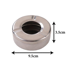 Kuber Industries Decorative Ash tray Stylish|Round Shape Pack of 10 (Silver)