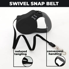 Homestic Retractable Dog Leash|One Button Break with Safety Lock|Automatic & Non-Slip Handle|Soft Padded Handle for Comfortable Grip|Pet Training & Walking Accessory|Black