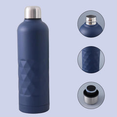 Kuber Industries Pack of 5 Vacuum Insulated Water Bottle | Stainless Steel Water Bottle | Hot & Cold Water Bottle | Leakproof, BPA Free, Rustproof | 750 ML | Dark Blue