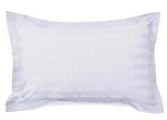 Kuber Industries 2 Pieces Cotton Luxurious Satin Striped Pillow Cover Set -17"x27" (White) - CTKTC040310