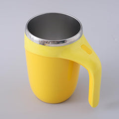 Heart Home Anti-Fall Insulated Coffee Mug with Suction Bottom | Leak-proof Stainless Steel Tumbler | Coffee Mug with Lid and Handle | 500 ML | Yellow