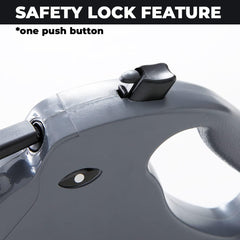 Kuber Industries Retractable Dog Leash|One Button Break with Safety Lock|Automatic & Non-Slip Handle|WINDOG-1092|Soft Padded Handle for Comfort Grip|Pet Training & Walking Accessory|Grey (Pack of 6)