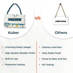 Kuber Industries Door Decor Panel|Wall Hanging Wooden Frame Board-Pack of 4 (White)