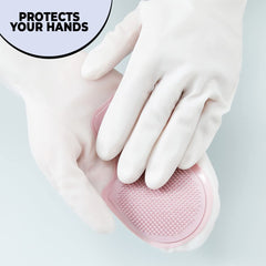 Homestic Pack of 2 Multi-Purpose Silicon Gloves For Kitchen Cleaning, Pet Grooming & Gardening|Reusable Gardening Gloves|Heat Resistant For Better Protection|Non-Slippery & Durable |MS-2010|Pink