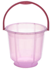 Heart Home Multipurposes Tranasparent Plastic Bucket For Bathing Home Cleaning & Storage Purpose, 13Ltr.- Pack of 2(Pink)-47HH01215