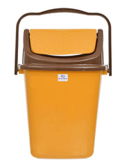 Heart Home Plastic Dustbin/Wastebin With Swing Lid With Handle, 7 Liter- Pack of 2 (Brown & Coffee)-47HH0857