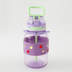 Kuber Industries Pack of 5 Kids Water Bottle With Straw |Sipper Water Bottle For Kids Boys Girls| Water Bottle with Locking Flip Lid | 800 ml |Purple | SYZ-7744A