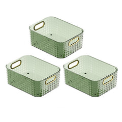 Kuber Industries Pack of 3 Multipurpose Portable Storage Container| Pantry Organise Basket | Organizer For Kitchen bathroom Accessories | Vanity Bins for Desktop Cosmetic-Storage | Dark Green