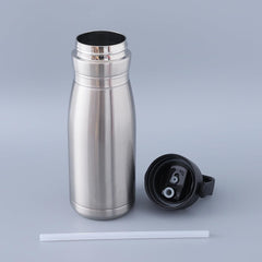 Kuber Industries Pack of 2 Vacuum Insulated Water Bottle | Stainless Steel Sipper Bottle with Handle | Hot & Cold Water Bottle | Leakproof, BPA Free, Rustproof | 780 ML | Steel