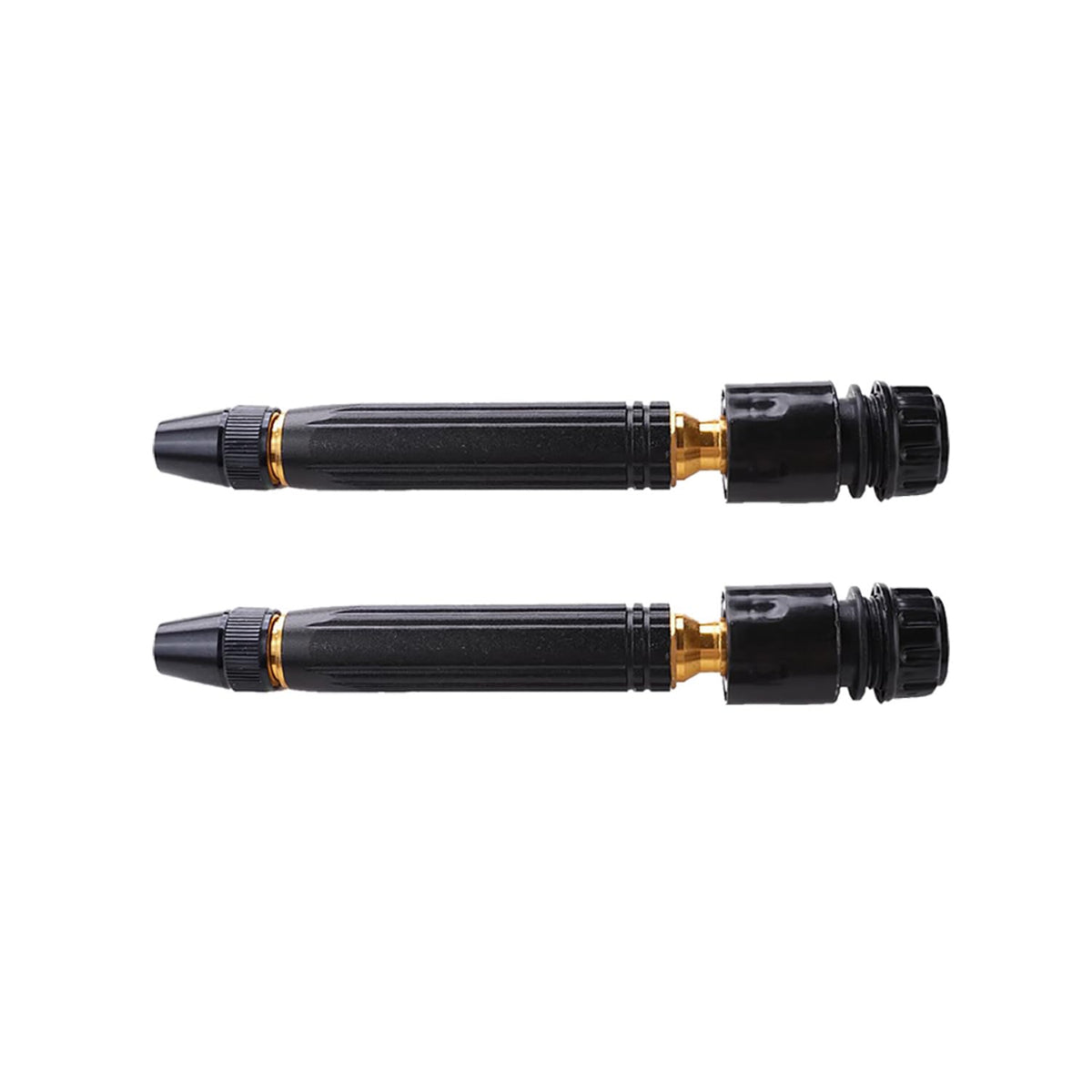 Kuber Industries Nozzle Water Pipe|Non-Slip|Comfortable Grip|Multiple Spray Modes|Brass Nozzle Water Spray Gun For ½” Water Pipe|Ideal Pipe Nozzle For Car Wash,Gardening & Other Uses|Black|(Pack of 2)