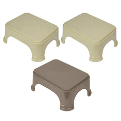Kuber Industries Bathroom Stool | Bathroom Plain Square Stool | Plastic Stool For Bathroom | Stool for Kitchen | Bathroom Patla | Support Stool for Bathroom | P6 | Pack of 3 | Multi