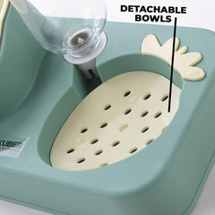 Kuber Industries Animal Feeding Plastic 2 in 1 Pet Bowls | Cat & Dog Bowl | Small/Medium Size Pet Feeding Bowl | Non-Toxic & 100% Safe for Pets (Pack of 6) | Light Green