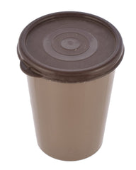 Heart Home Plastic Glass/Tumbler with Lid, 300ml- Set of 6 (Grey & Brown)-HS43HEARTH25691