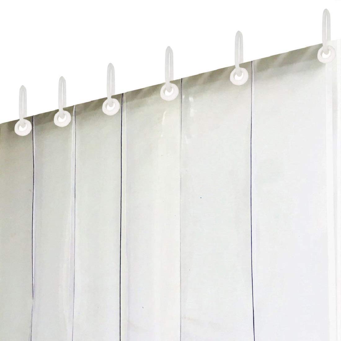 Kuber Industries PVC 8 Feet 2 MM Transparent 6 Strips AC Curtain -CTKTC029095
