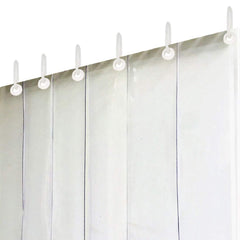 Kuber Industries PVC 8 Feet 1 MM Transparent 6 Strips AC Curtain -CTKTC029086