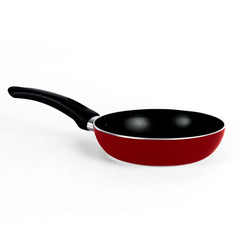 Kuber Industries Non-Stick Aluminum Frying Pan with Handle | Lightweight Induction Pan for Omelettes & Fish Cooking & Tadka | Scratch Resistent, Gas & Induction Compatible | Black