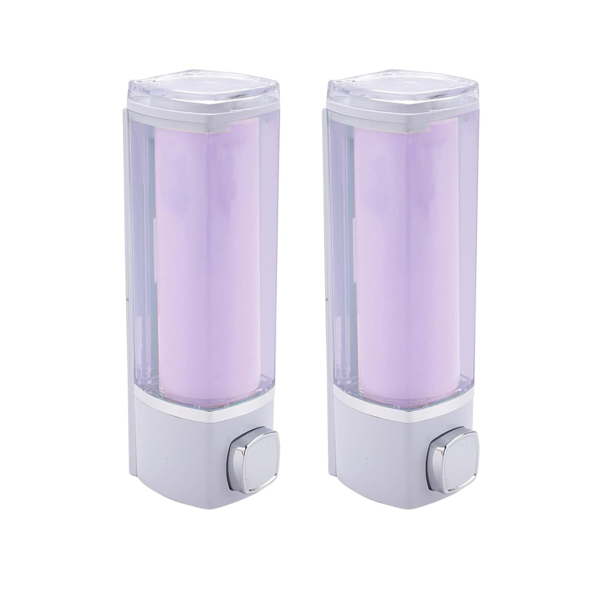 Kuber Industries Manual Shampoo & Soap Dispenser | Wall Mounted | Soap Dispenser for Kitchen & Bathroom | Refillable, Lightweight & Durable | Easy to Clean |Purple (Pack of 2)