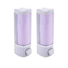 Kuber Industries Manual Shampoo & Soap Dispenser | Wall Mounted | Soap Dispenser for Kitchen & Bathroom | Refillable, Lightweight & Durable | Easy to Clean |Purple (Pack of 2)
