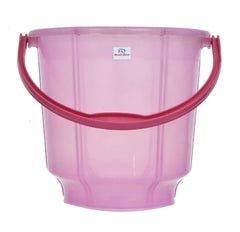 Heart Home Multipurposes Tranasparent Plastic Bucket For Bathing Home Cleaning & Storage Purpose, 13Ltr.- Pack of 2(Pink)-47HH01215