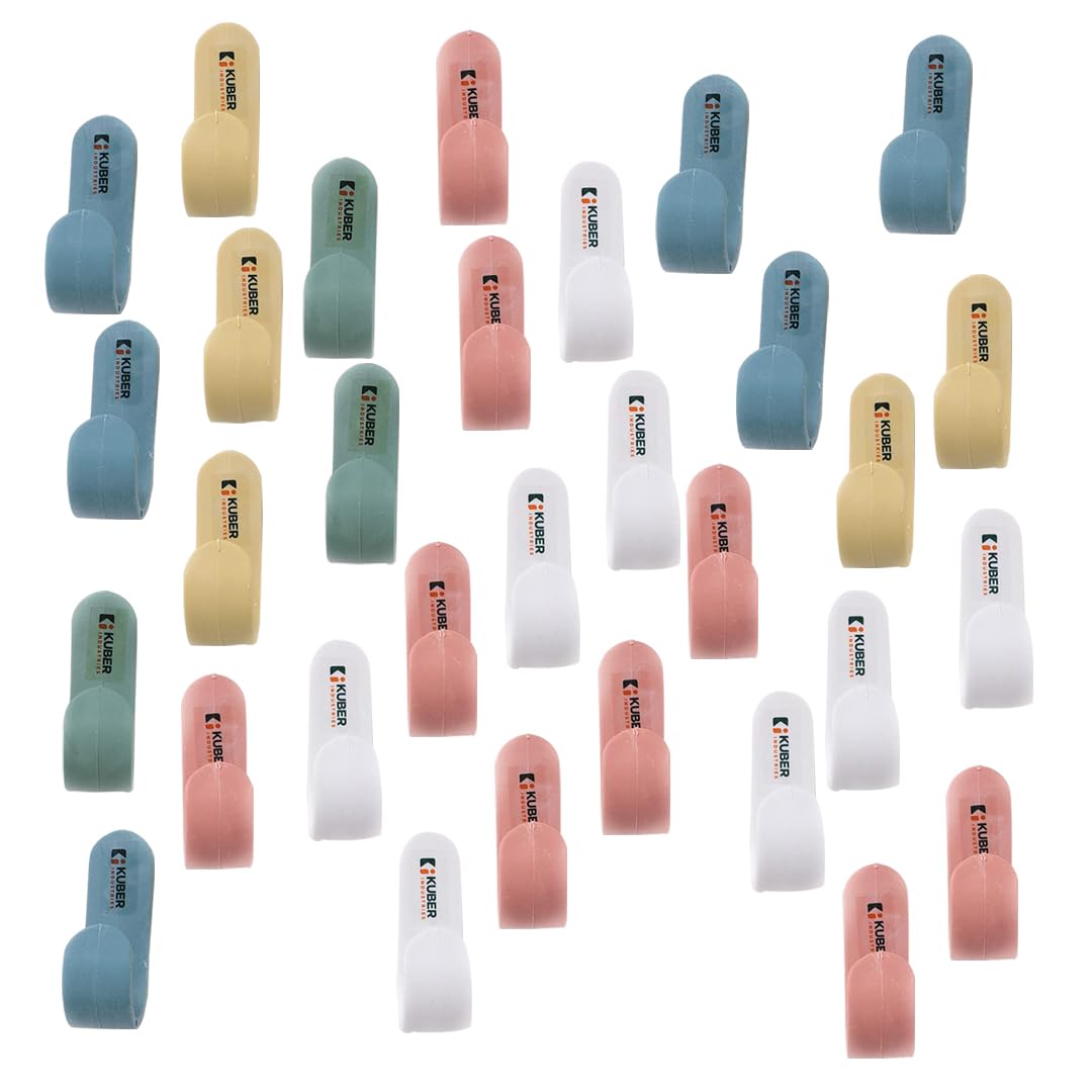 Kuber Industries Sticky Hooks for Wall|Premium PP Build|Durable & Rust-Proof|Self Adhesive Hook for Easy Installation|Multi-Purpose Wall Hooks for Bathroom, Kitchen, Bedroom|Pack of 5|1601|Multicolor