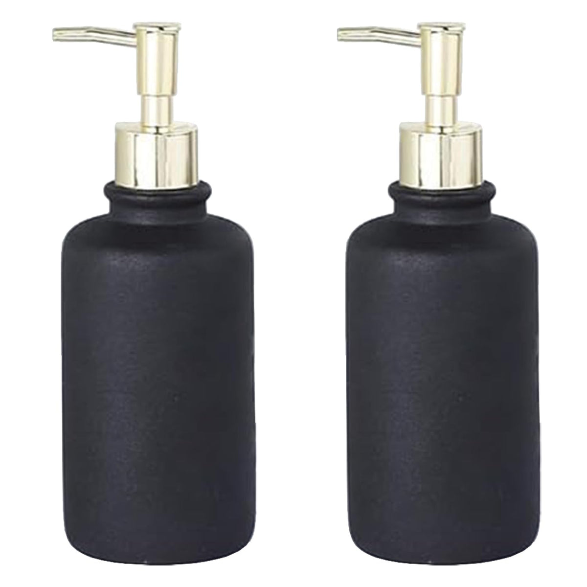 Kuber Industries Liquid Soap Dispenser | Handwash Soap Dispenser | Soap Dispenser for Wash Basin | Shampoo Dispenser Bottle | Bathroom Dispenser Bottle | Pack of 2 | JY00231BK | 400 ml | Black