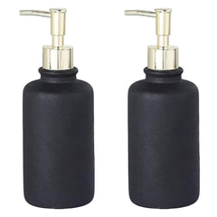 Kuber Industries Liquid Soap Dispenser | Handwash Soap Dispenser | Soap Dispenser for Wash Basin | Shampoo Dispenser Bottle | Bathroom Dispenser Bottle | Pack of 2 | JY00231BK | 400 ml | Black