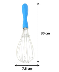 Kuber Industries Hand blender for Kitchen|Stainless Steel Coffee Beater|Egg Mixer|Whisker Latte Maker 30 Cm (Blue)