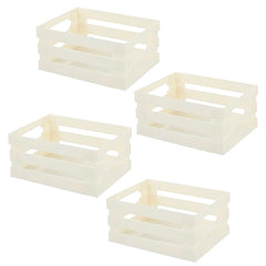 Kuber Industries Multipurpose Portable Small Storage Basket|Box For Storage Without Lid-Pack of 4 (Beige)
