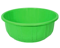 Kuber Industries Leaf Printed 40 Lt. Multipurpose Unbreakable Plastic Tub |Bath Tub|Washing Tub (Green) Round